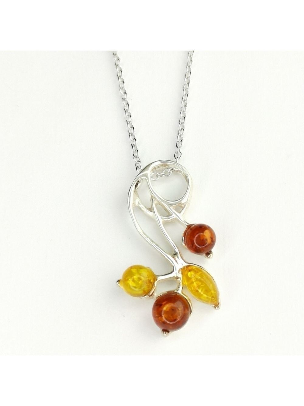 NEW Baltic Amber sterling silver pendant necklace